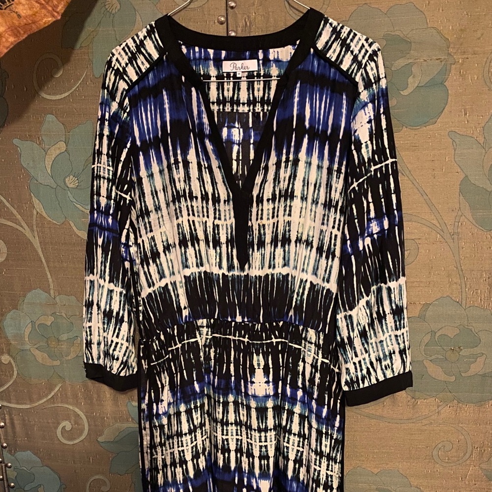 Parker silk dress elastic waist